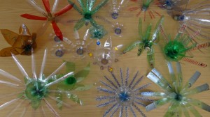 Flowers made from plastic bottles